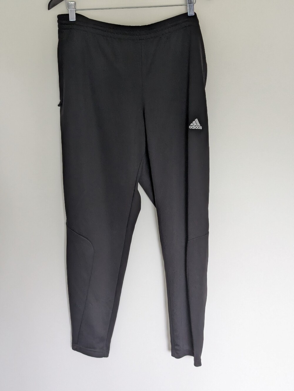 Adidas Climalite Men's Black Track Pants w/ Zip Pockets & Ankle Zips - Size M